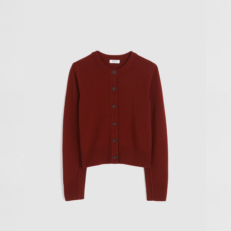 damen madewell cashmere button-front cardigan rot braun