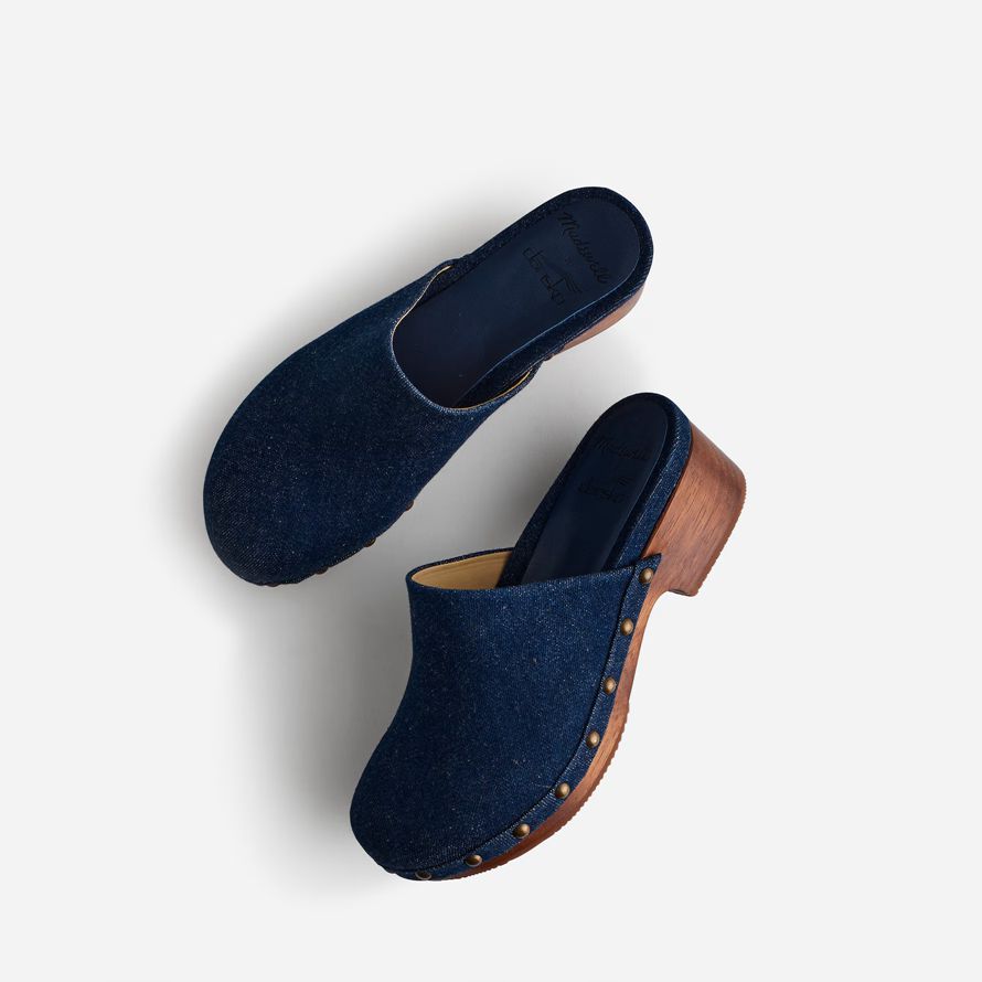 dark blue madewell x danskoᆴ alina denim damen clog