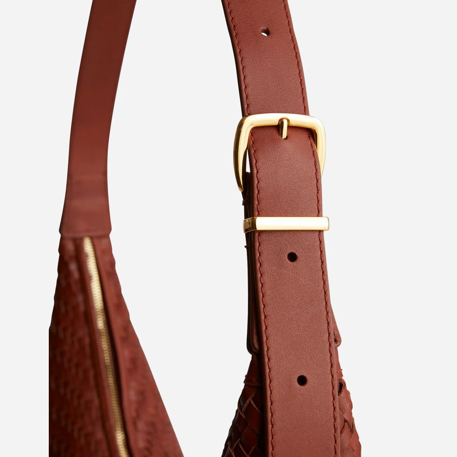 brown madewell die skulpturale schnalle womens crossbody bag