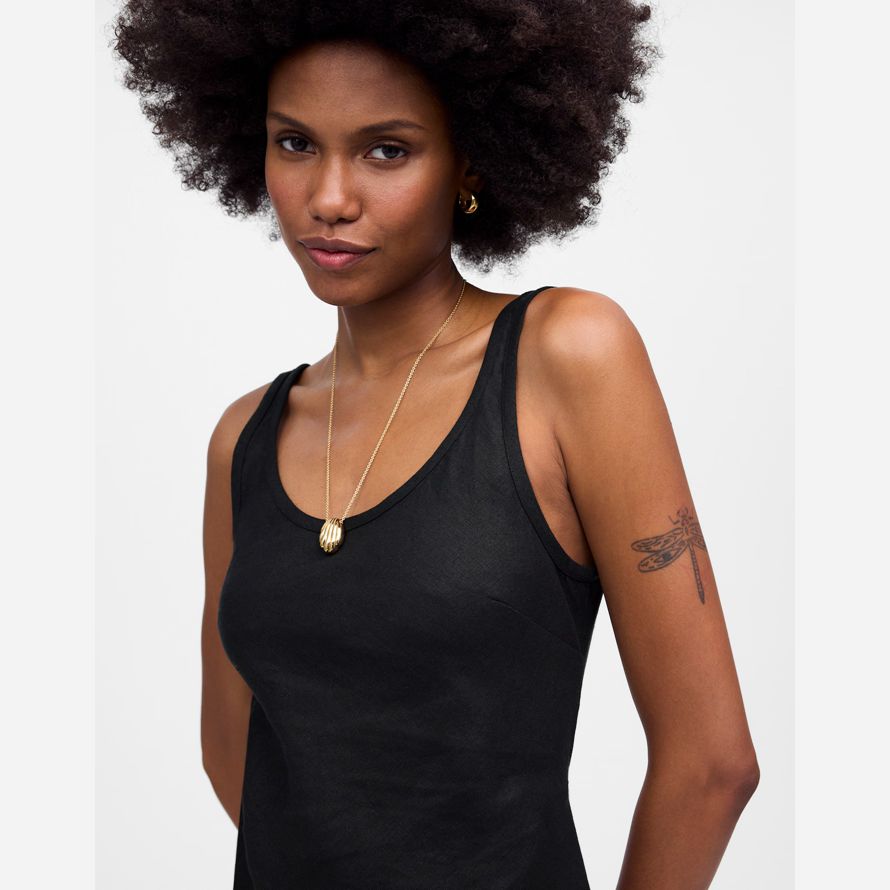 madewell scoopneck Ärmelloses midi-kleid womens black