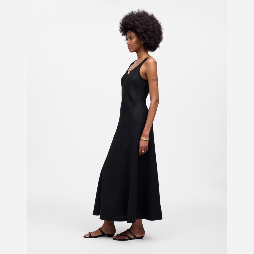 madewell scoopneck Ärmelloses midi-kleid womens black