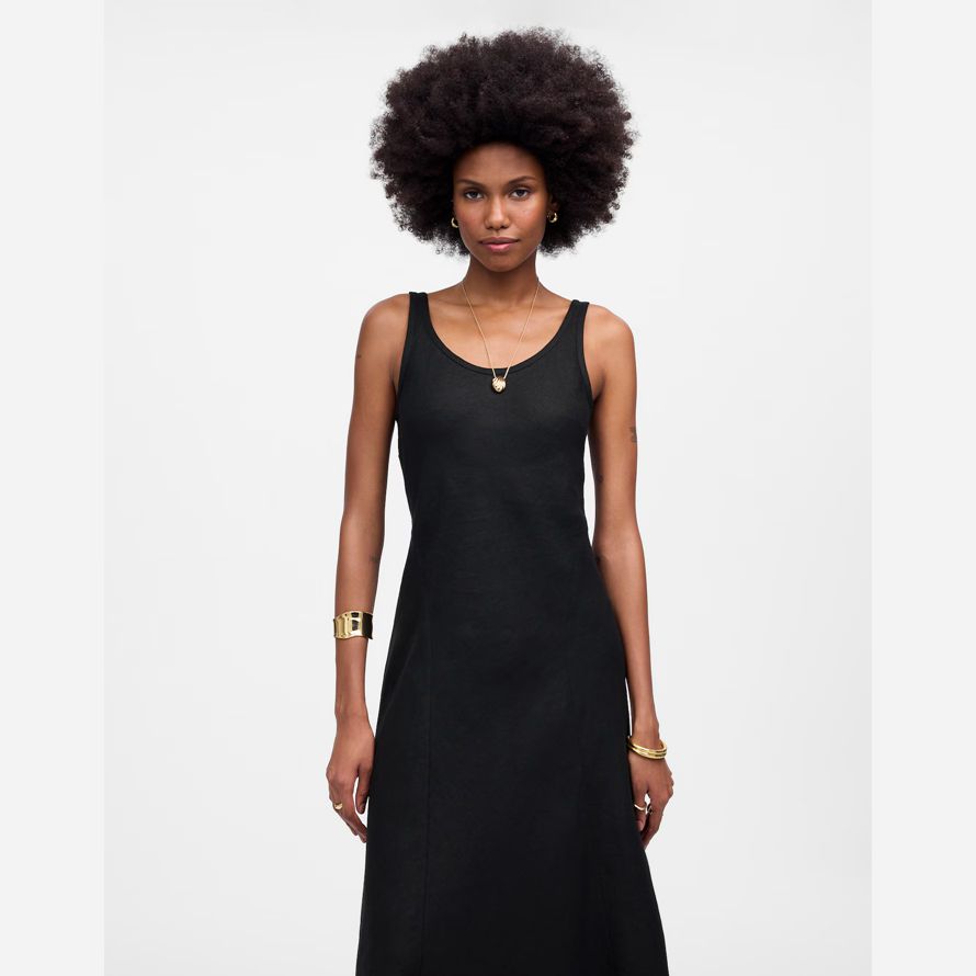 madewell scoopneck Ärmelloses midi-kleid womens black