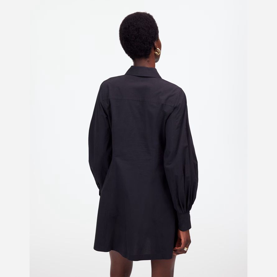 madewell seamed lange Ärmel mini hemd kleid womens black