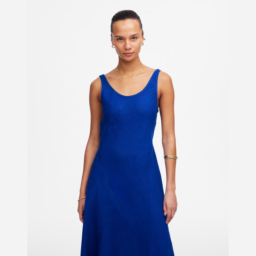 dark blue madewell scoopneck Ärmelloses midi-kleid womens
