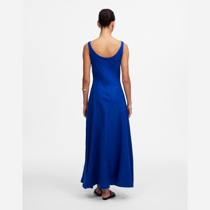 dark blue madewell scoopneck Ärmelloses midi-kleid womens