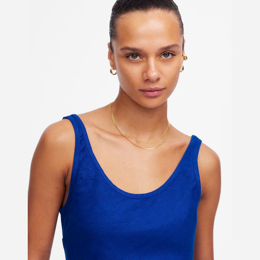 dark blue madewell scoopneck Ärmelloses midi-kleid womens