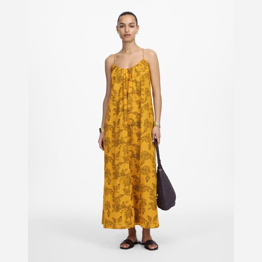 gelb madewell u-ausschnitt crossback maxi-kleid womens