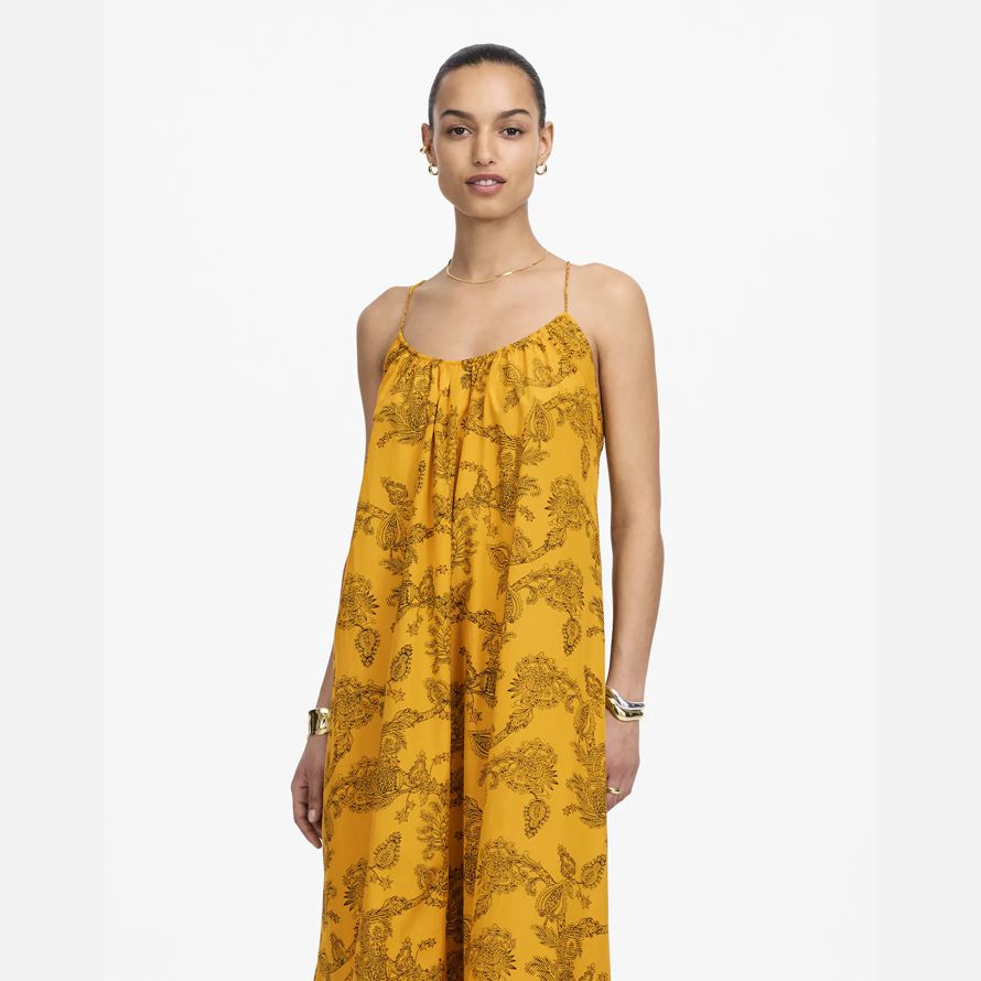 gelb madewell u-ausschnitt crossback maxi-kleid womens