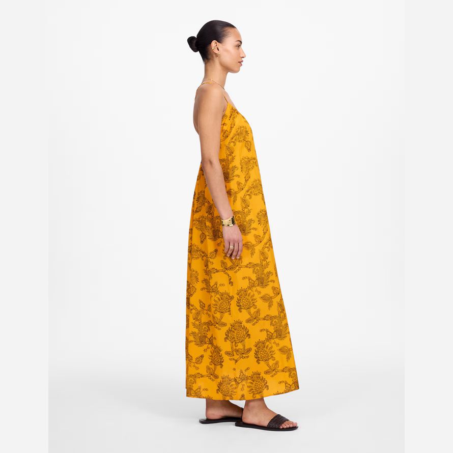 gelb madewell u-ausschnitt crossback maxi-kleid womens