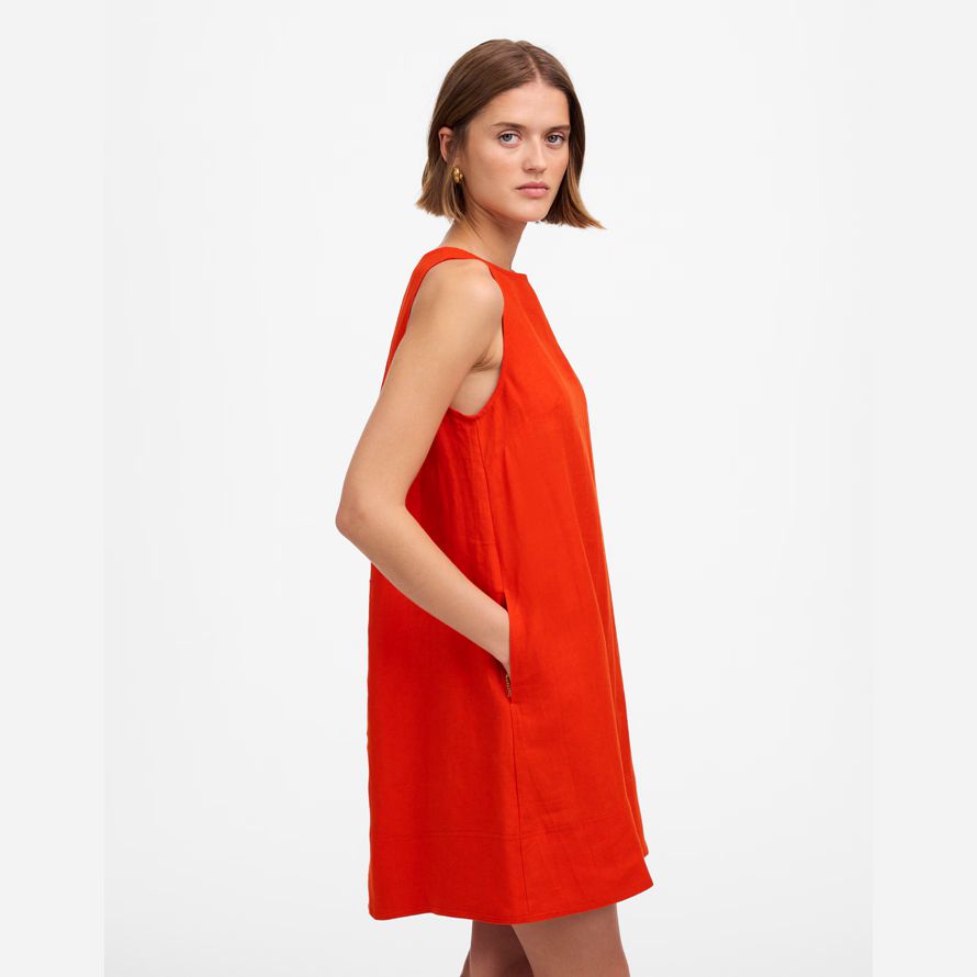 madewell mini shift kleid womens red