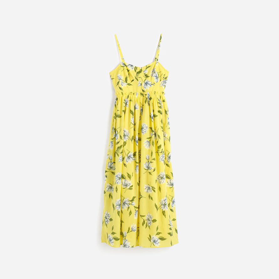 damen madewell banjanan phoebe maxi-kleid gelb weiß