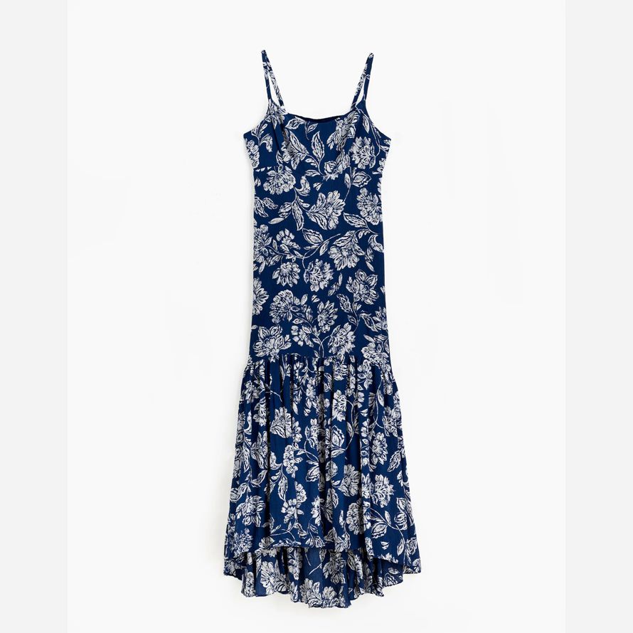 madewell textured maxi slip kleid womens navy grau
