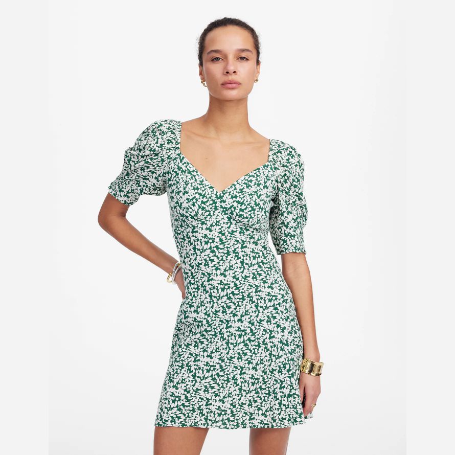 grün weiß madewell seamed v-ausschnitt mini kleid womens