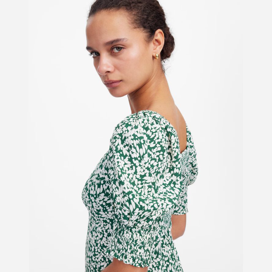 grün weiß madewell seamed v-ausschnitt mini kleid womens