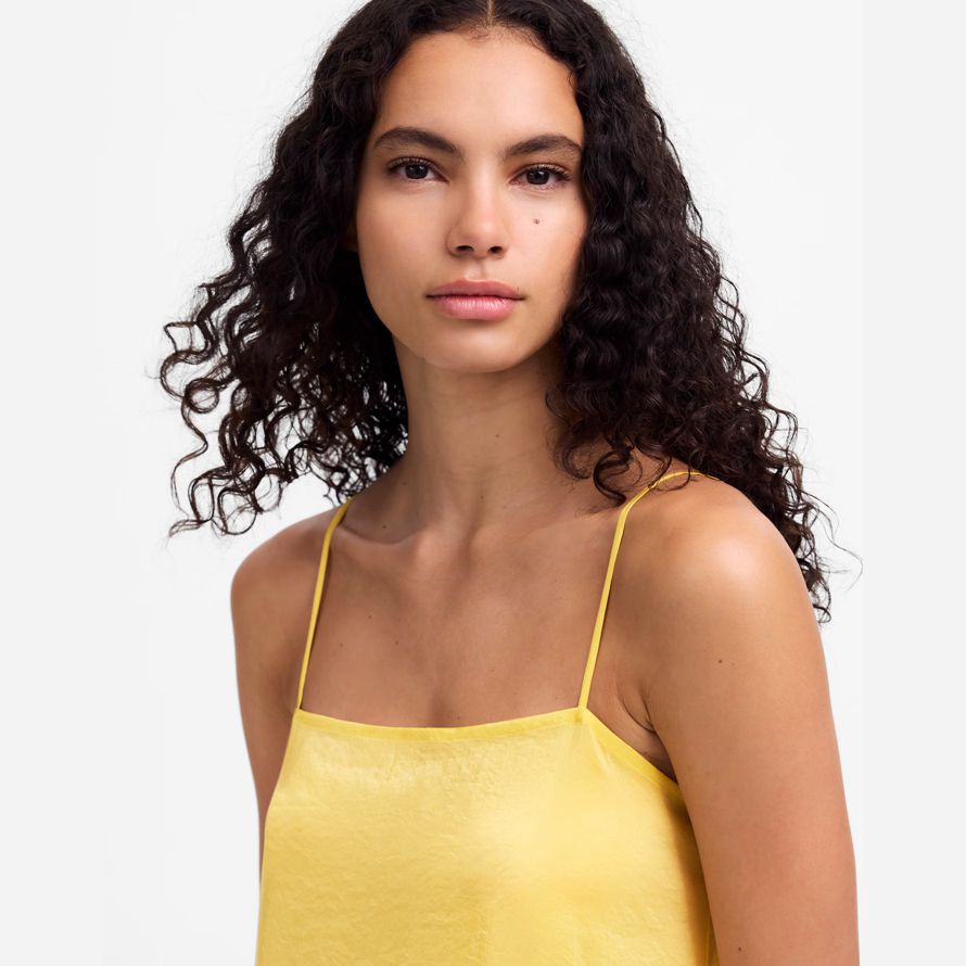 gelb damen madewell leset lana maxi-kleid
