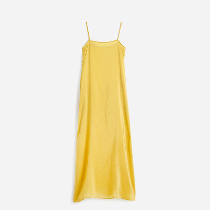 gelb damen madewell leset lana maxi-kleid