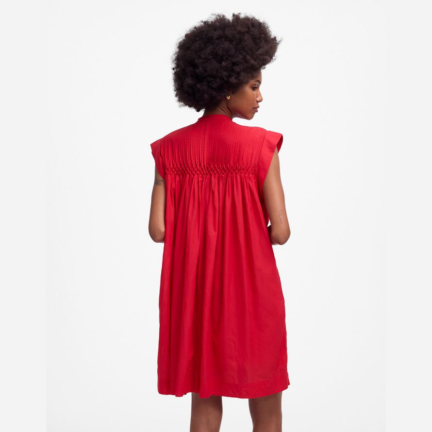 red madewell bestickt plissee mini kleid womens