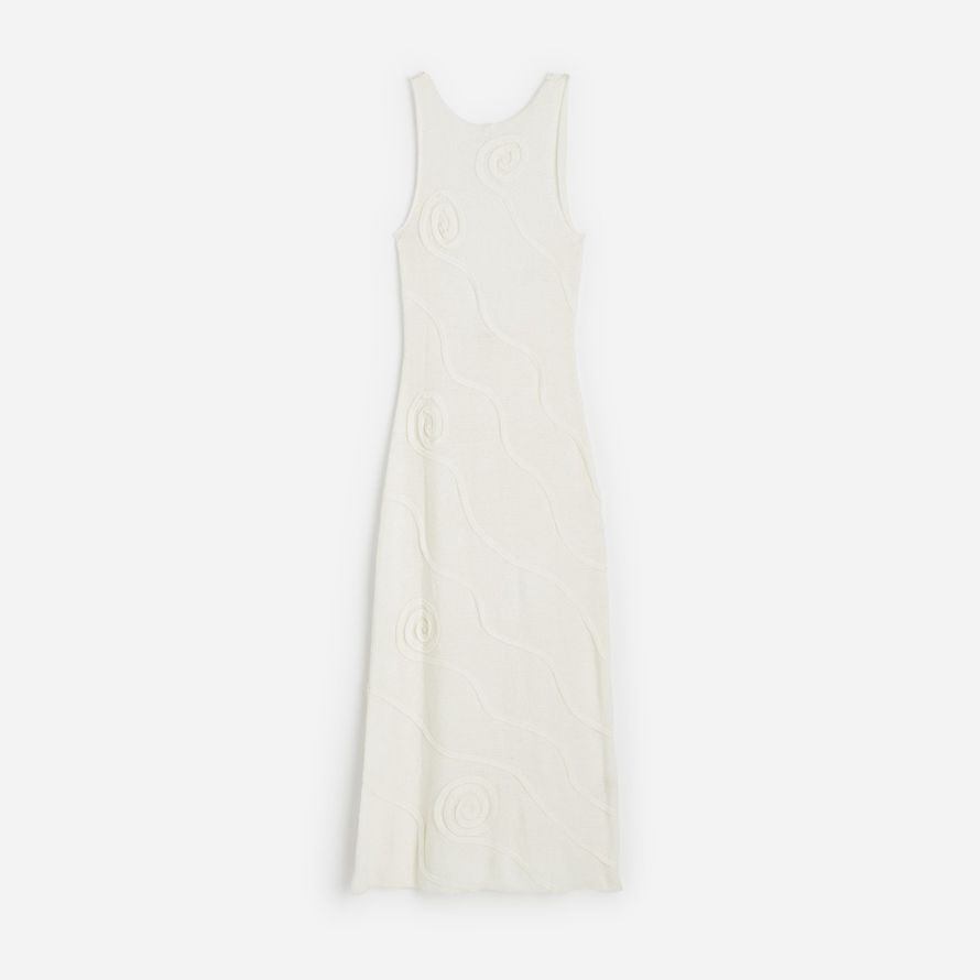 madewell zulu amp zephyr shea bio-baumwolle swirl - stricken kleid womens white
