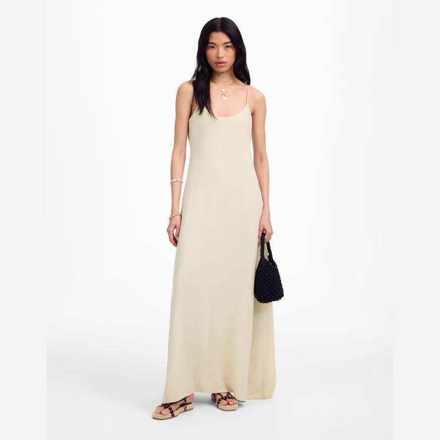 cream damen madewell leset ari scoopneck maxi tank dress