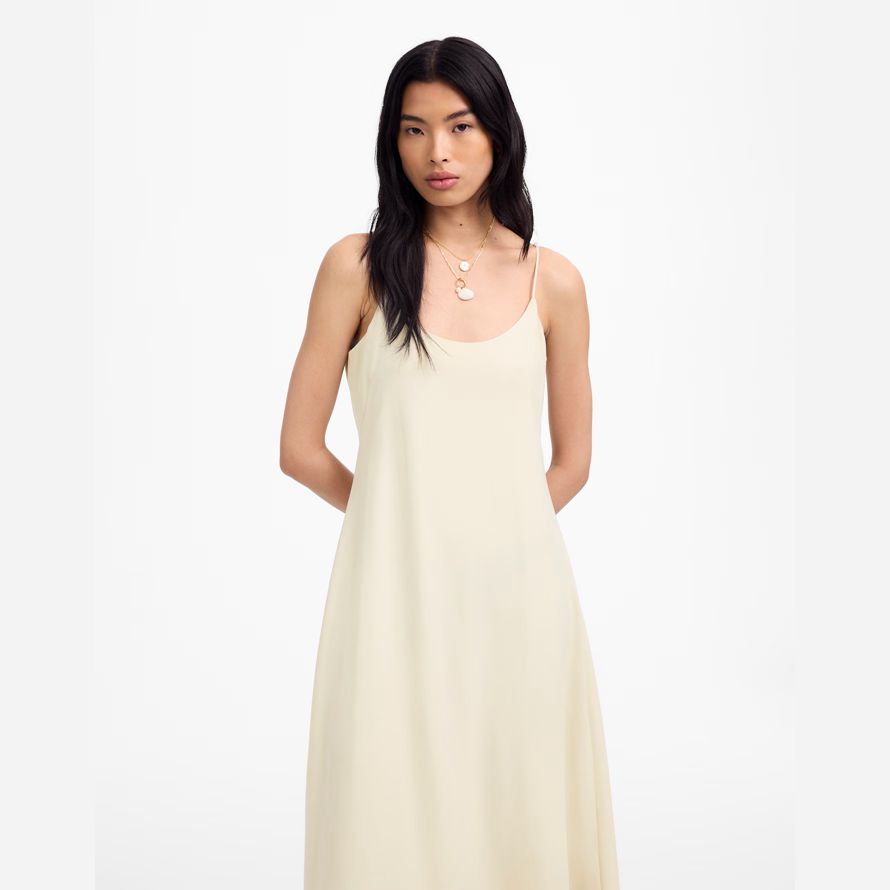 cream damen madewell leset ari scoopneck maxi tank dress