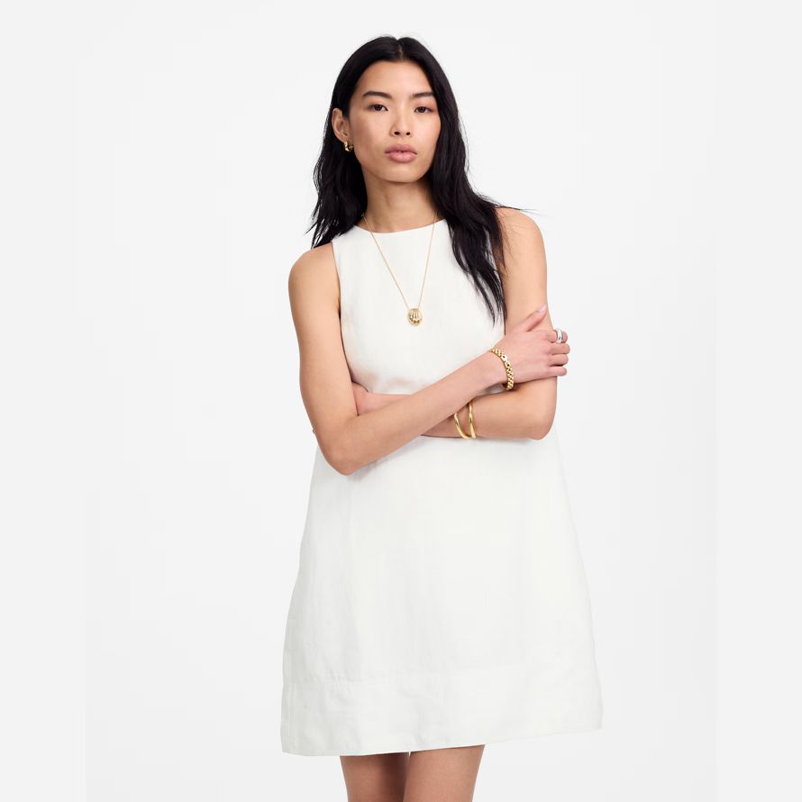 madewell mini shift kleid womens white