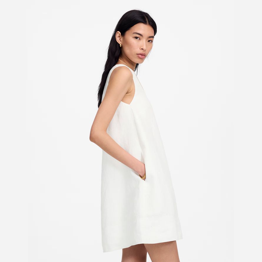 madewell mini shift kleid womens white