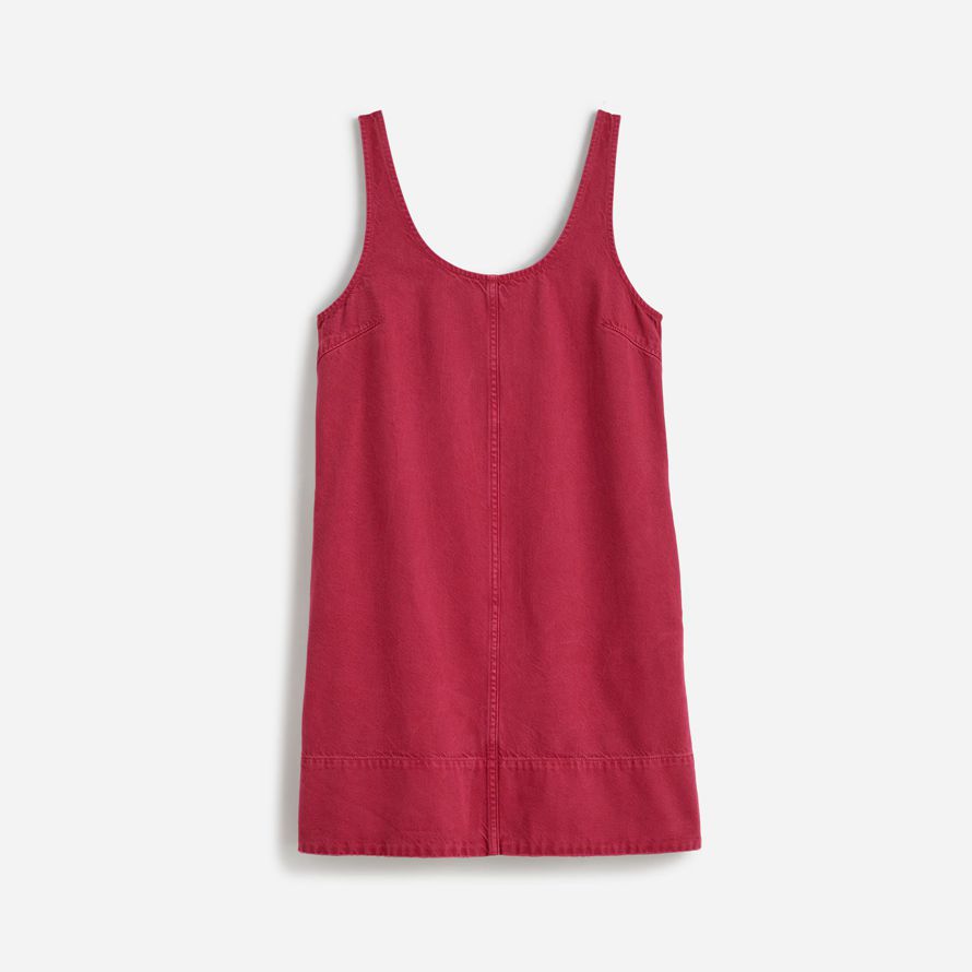 dark red womens madewell denim scoopneck mini kleid