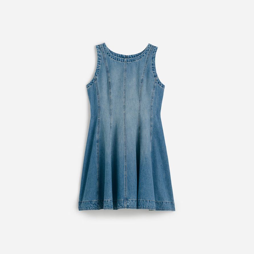 madewell kreis mini damen kleid blau
