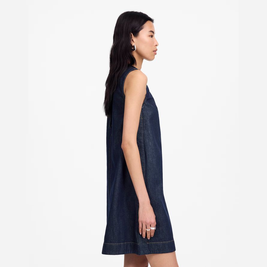 damen madewell denim boxy dress navy