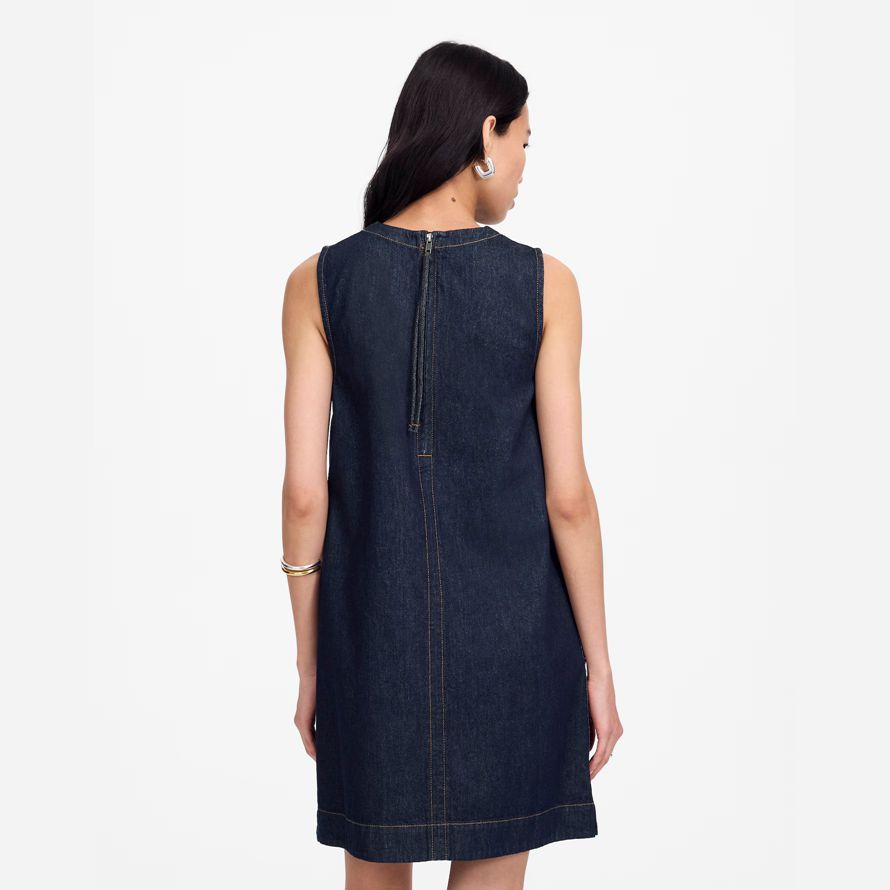 damen madewell denim boxy dress navy