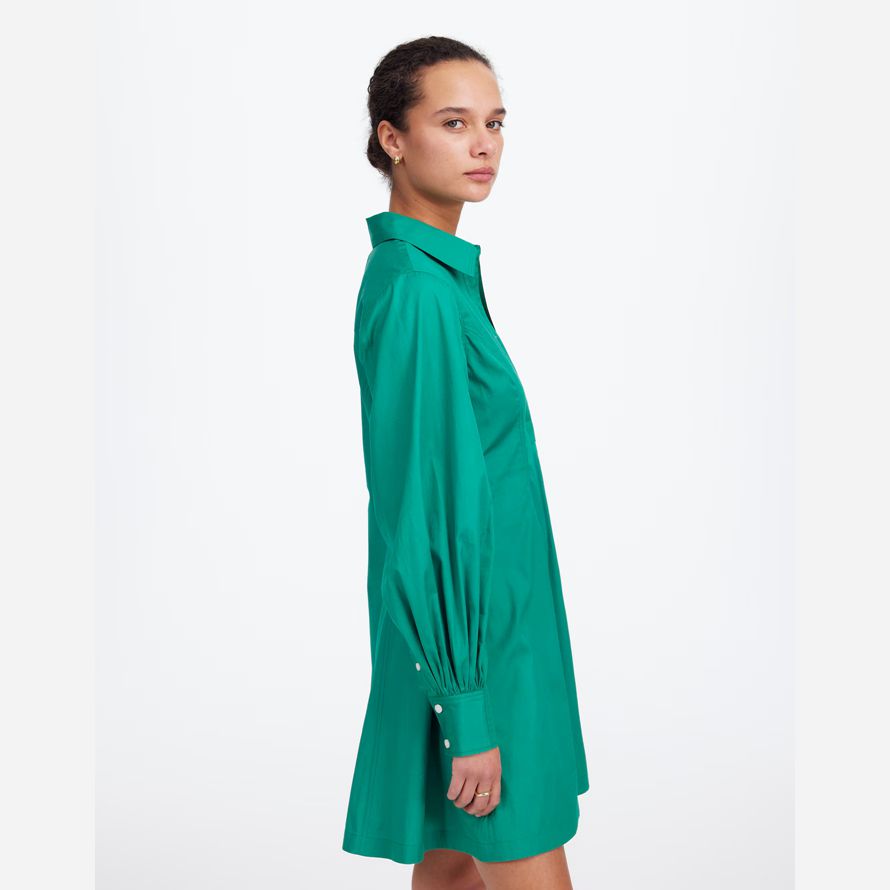 madewell seamed lange Ärmel mini hemd kleid womens green