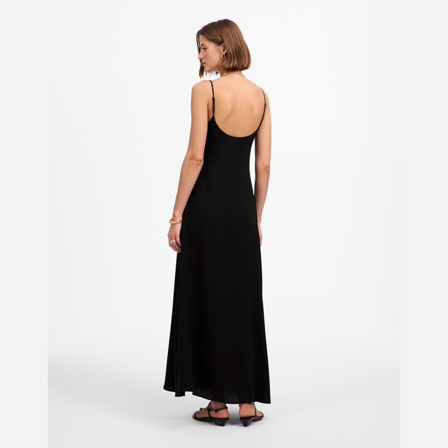 damen madewell leset ari scoopneck maxi-tank-kleid schwarz