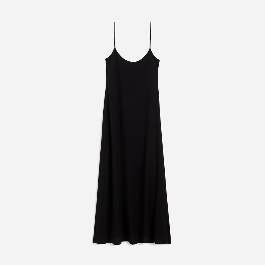 damen madewell leset ari scoopneck maxi-tank-kleid schwarz