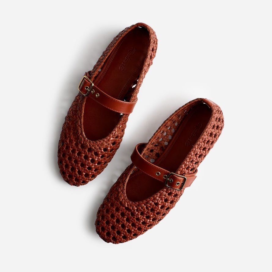 damen madewell die remy mary jane flats braun rot
