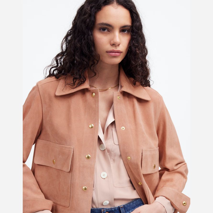 madewell ernte mühsam wildleder damen jacken light coral