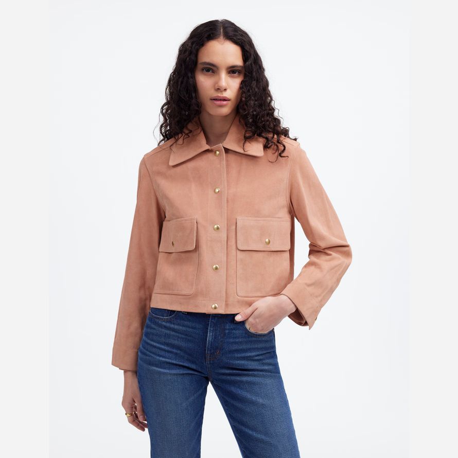 madewell ernte mühsam wildleder damen jacken light coral