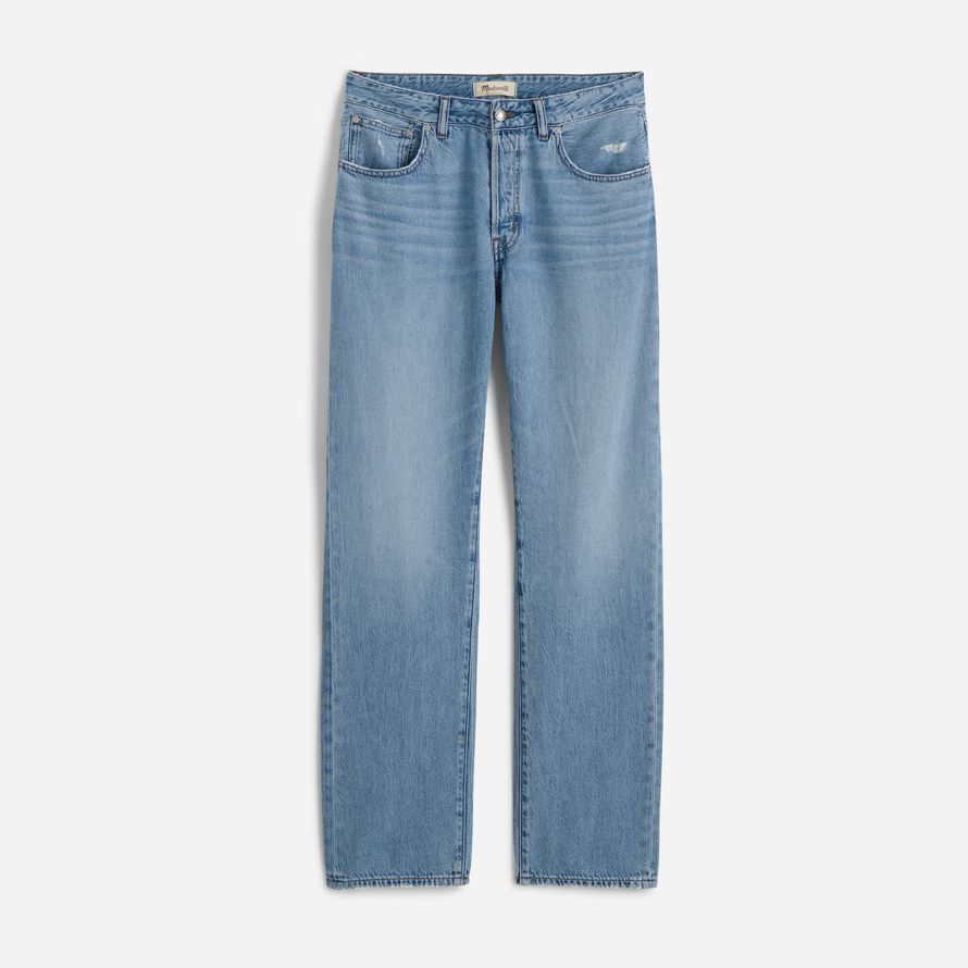 madewell dem curvy dean easy straight luftige damen jeans blau