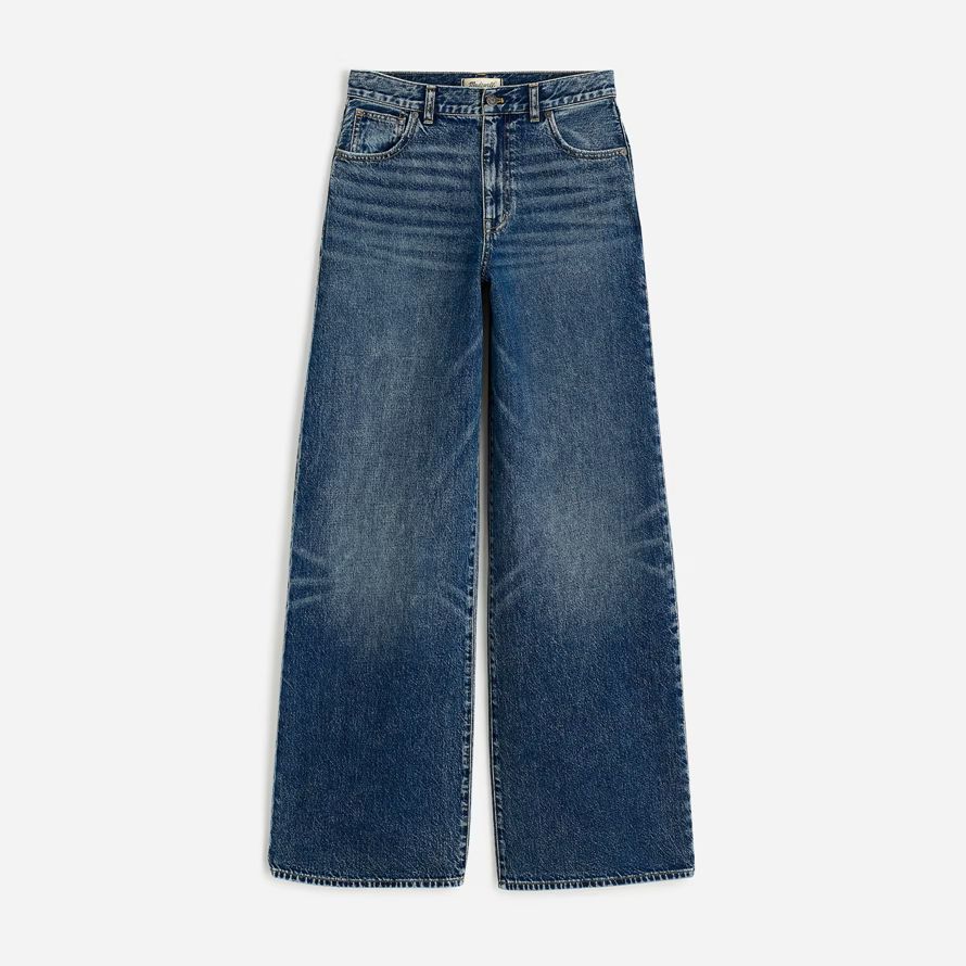 madewell superwide-leg womens jeans blue