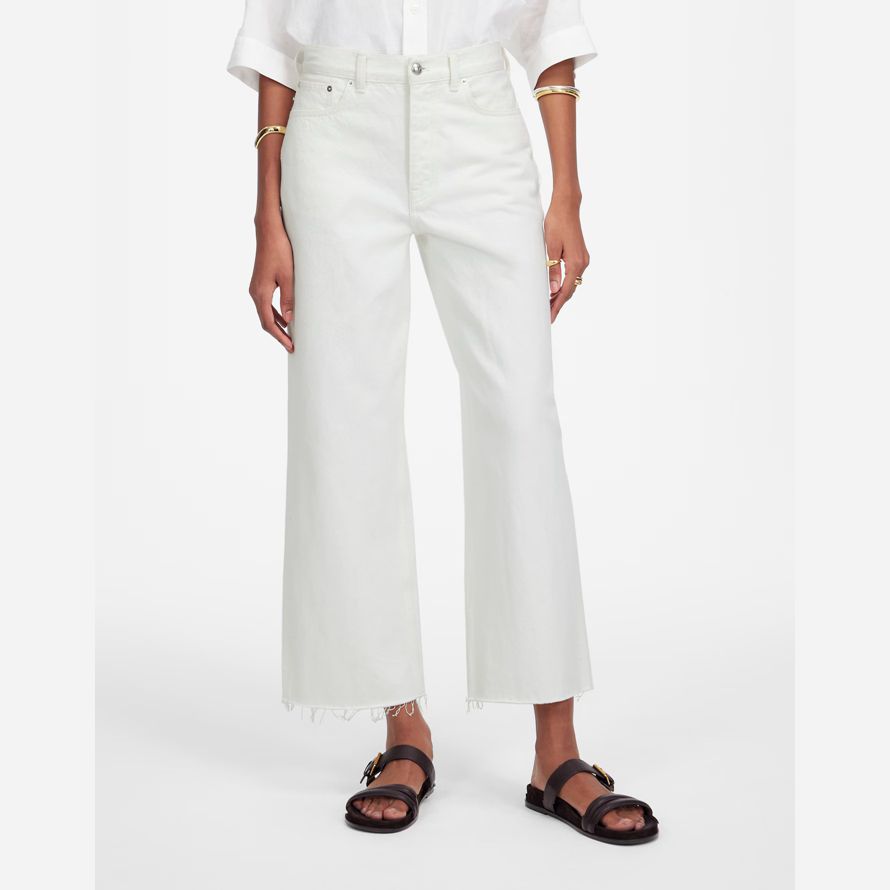 damen madewell tief liegende baggy crop jeans weiß