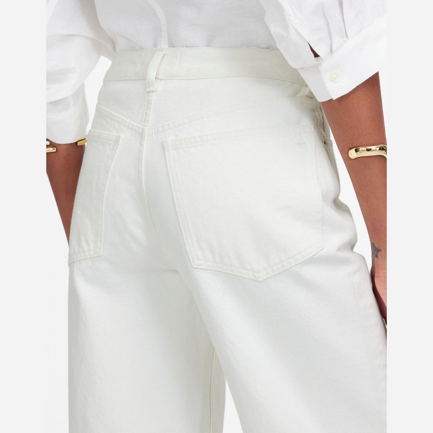 damen madewell tief liegende baggy crop jeans weiß