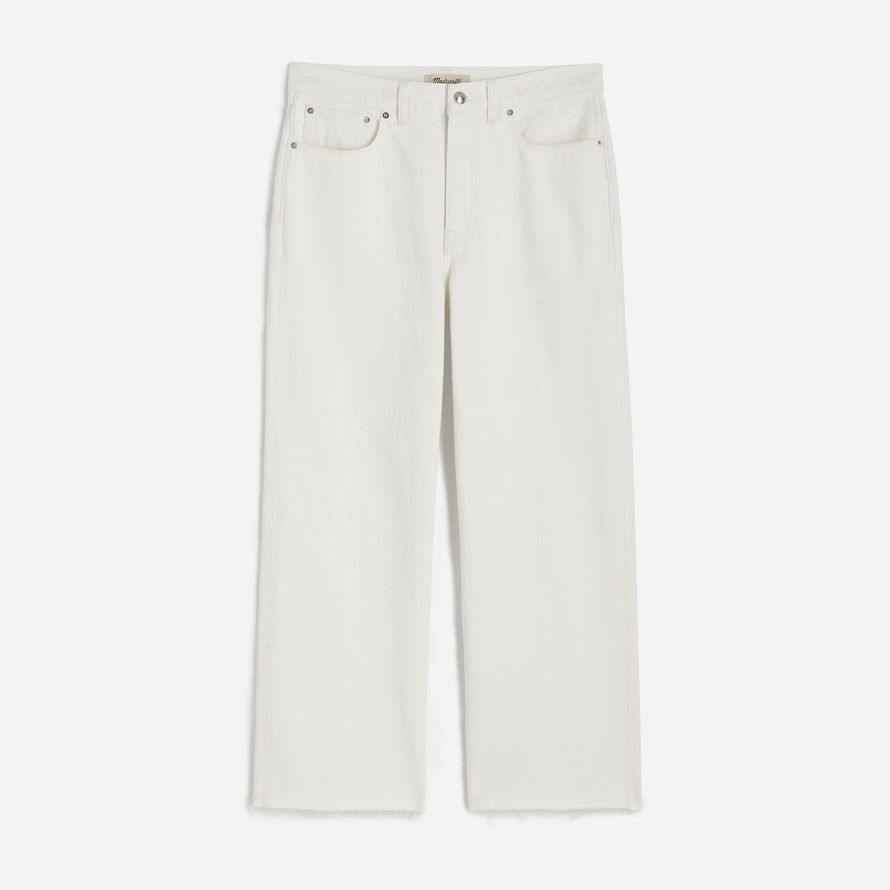 damen madewell tief liegende baggy crop jeans weiß
