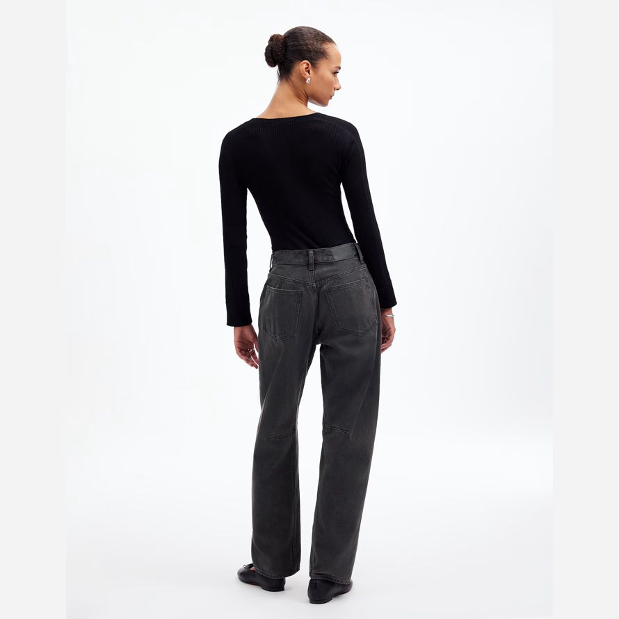 damen madewell schossen die barrel-leg jeans schwarz