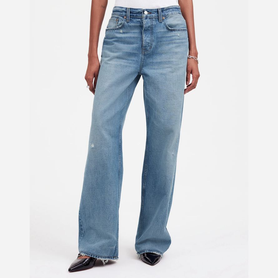 damen madewell tief liegende baggy-jeans blue