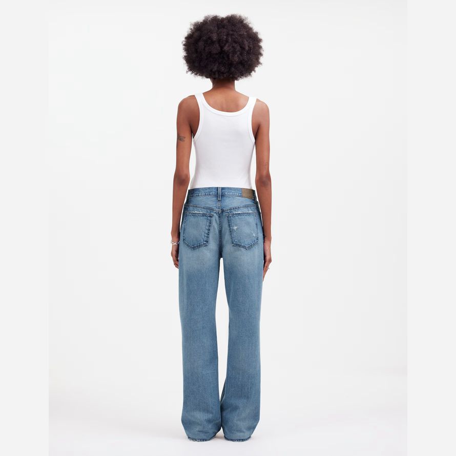 damen madewell tief liegende baggy-jeans blue