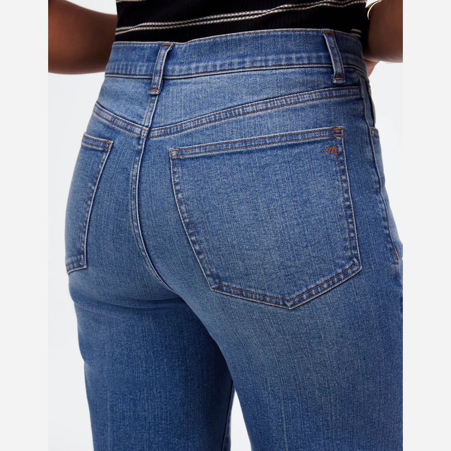 damen madewell kurvige flared wide-leg crop jeans-blue