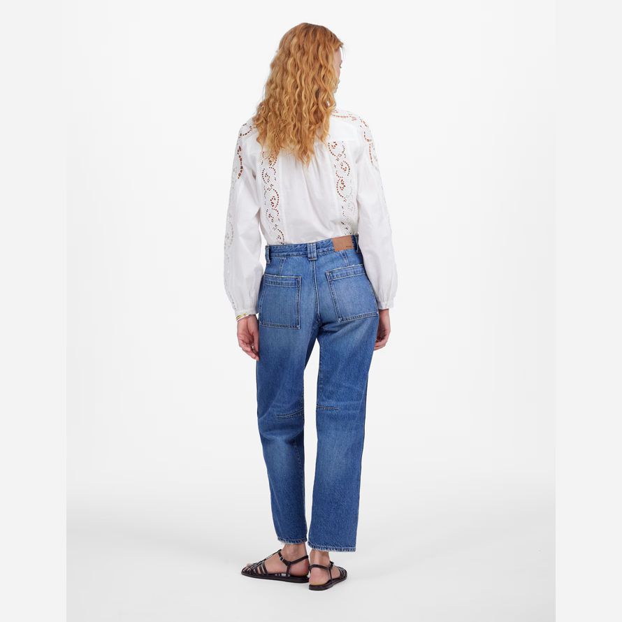 madewell die schossen barrel-leg womens jeans blue