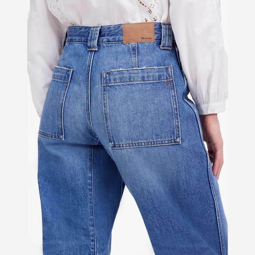 madewell die schossen barrel-leg womens jeans blue