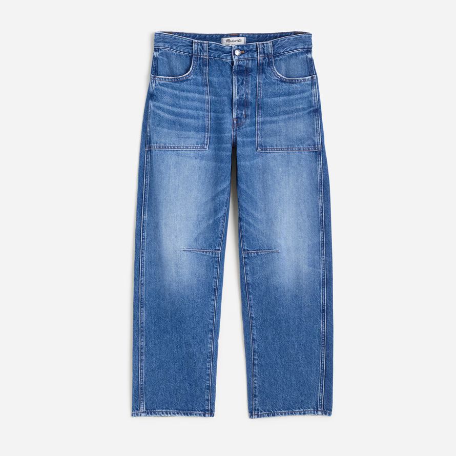 madewell die schossen barrel-leg womens jeans blue