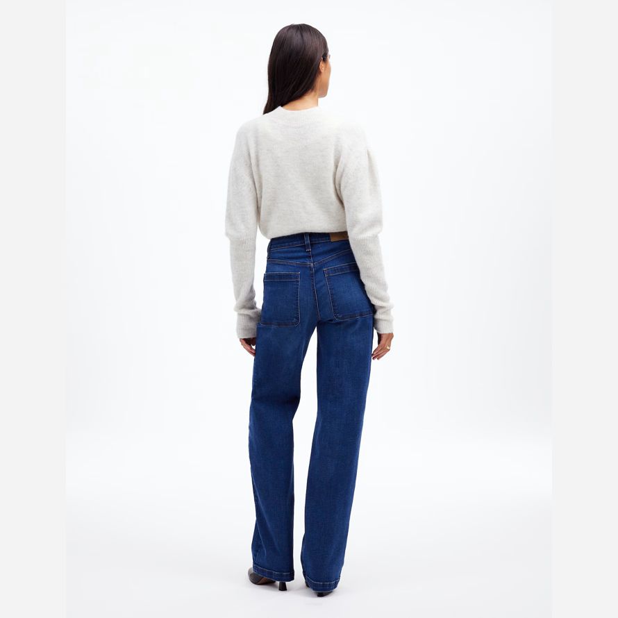 blau madewell die emmett wide-leg full length womens jeans