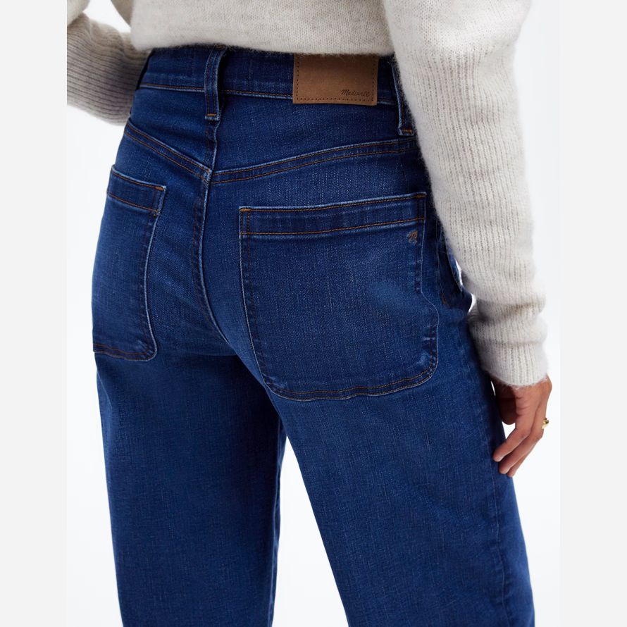 blau madewell die emmett wide-leg full length womens jeans